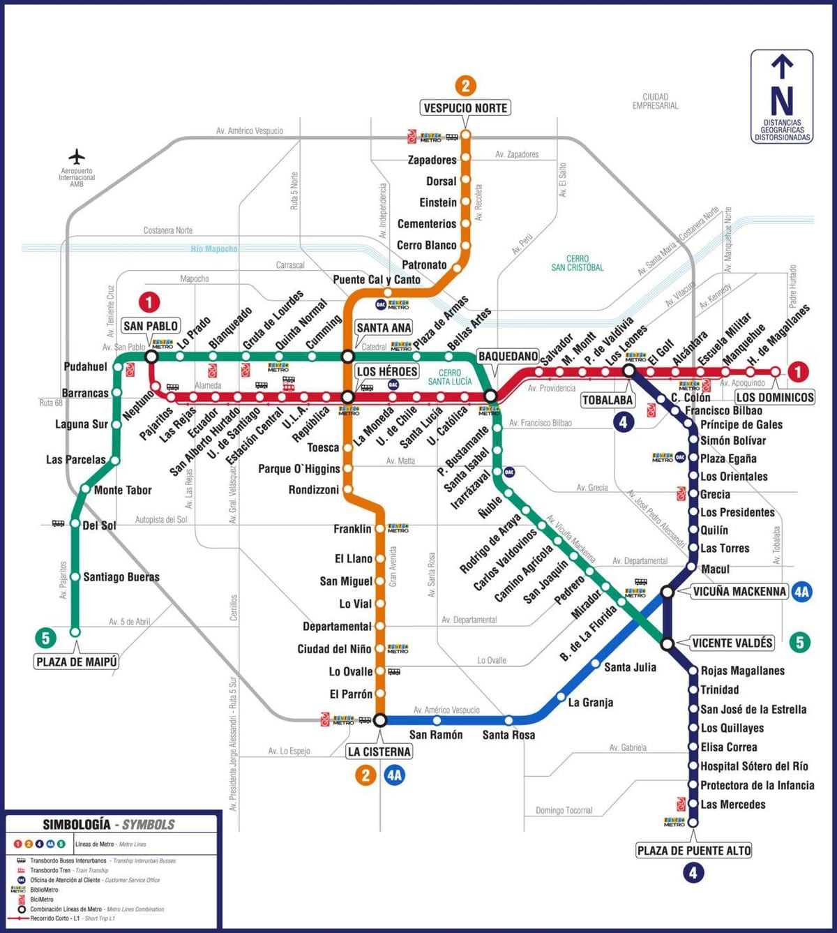 Metro xəritəsi Çili